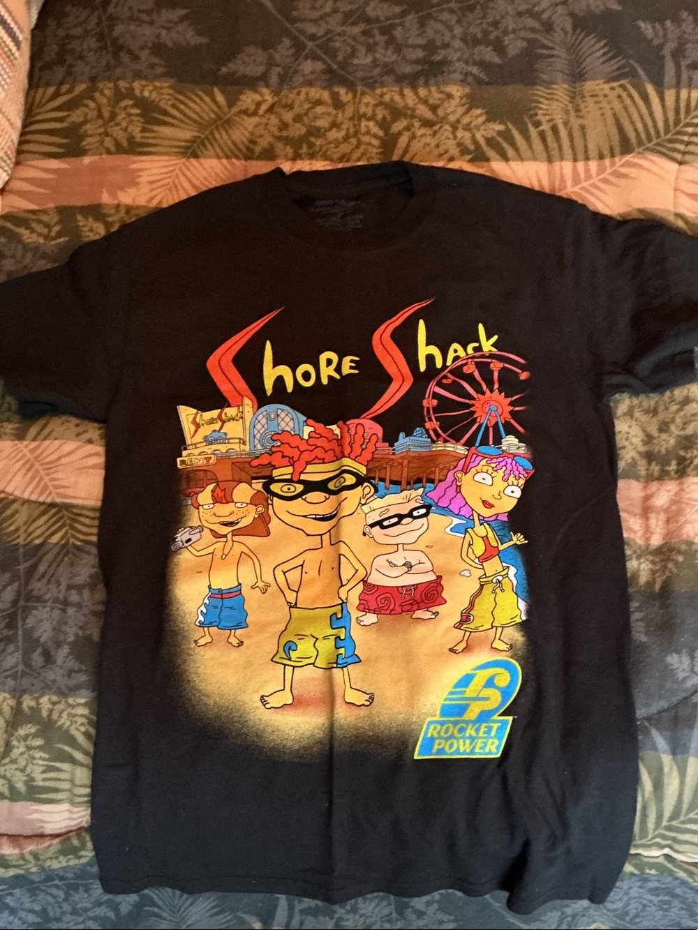 Nickelodeon Black Graphic Tee with White Interior Print
